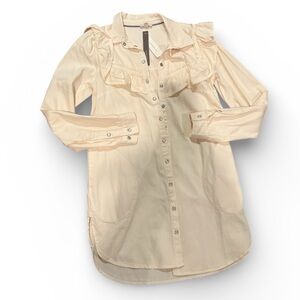 Pilcro Cream Long Sleeve Shirt